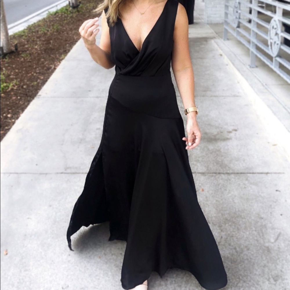Front Slit Flare Surplus Maxi Dress, Free Shipping